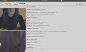 Omegle brunette flashing big tits