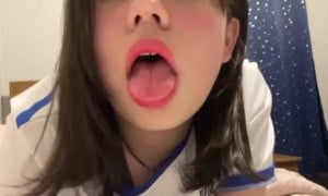 Girl sticking out tongue
