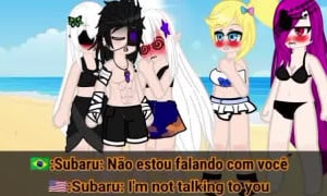 Harem Subaru go swimming