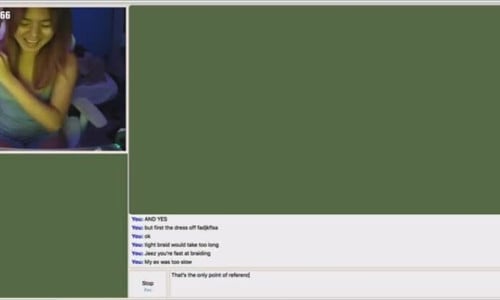 [Omegle] Asian plays points game and bates