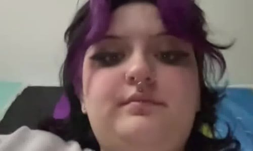 Curvy Purple Haired Goth Fart Comp