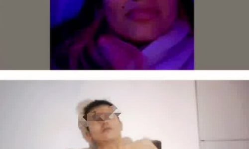 Omegle girl sees my cum on my own face