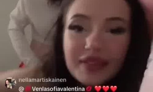 Streamer girl gets fucked with strapon by sister