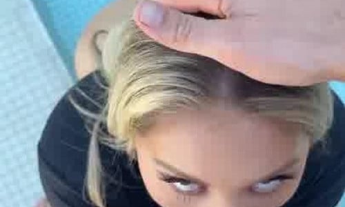 Kayley Gunner Gives A Sloppy BJ By The Pool