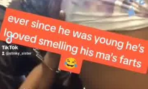 Mom farts on son for a tiktok