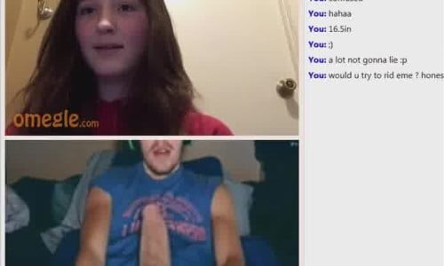 Omegle cutie flash big tits and begs for huge dick