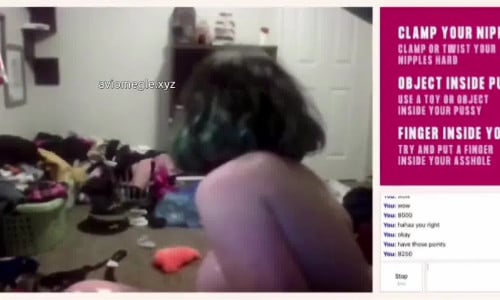 omegle blonde oiled tits gets horny