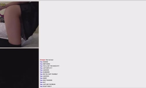 Cutie with knee high socks plays Omegle game